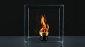 En flamme i en glasskube representerer varmepillaren i 'Taking Taste Further'