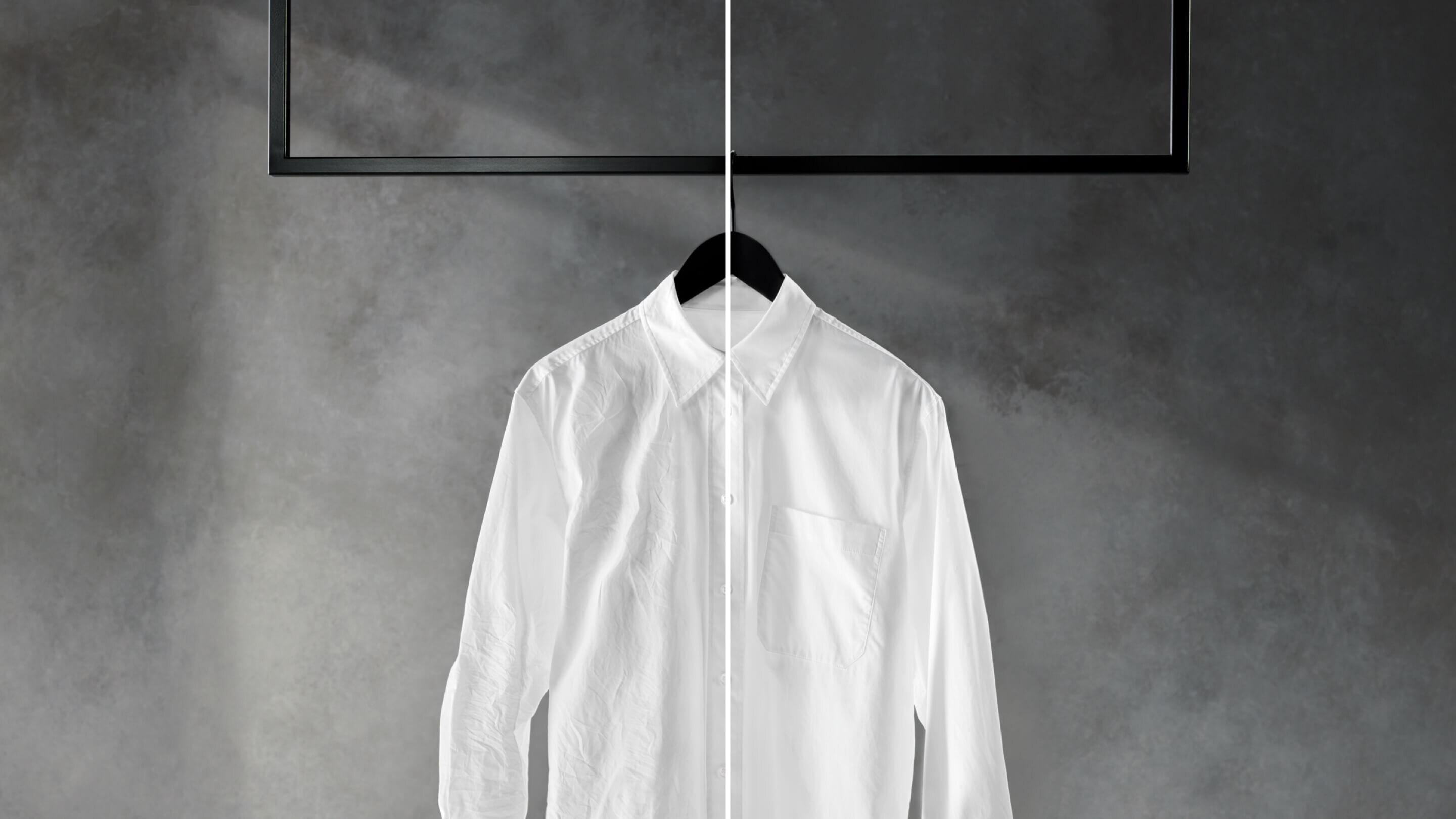 Vit skjorta på galge