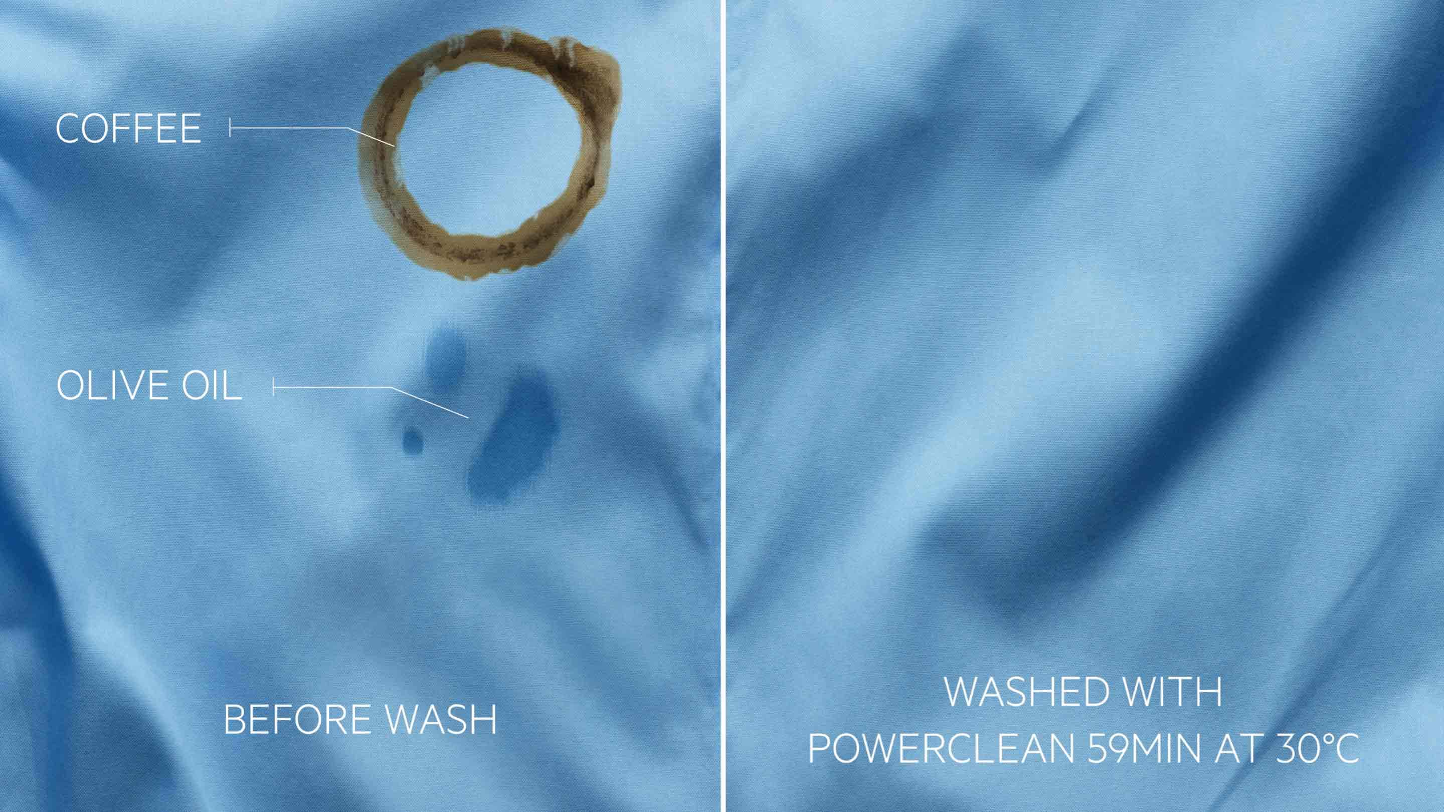 Blått tyg med PowerClean